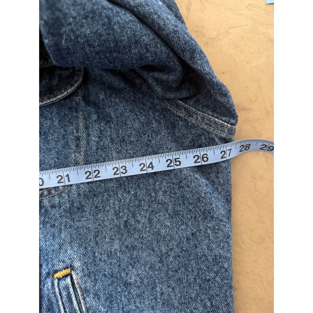 Lee Riders Vintage Denim Trucker Jacket Mens XL Medium Wash Blue USA Made FLAW - Picture 5 of 11